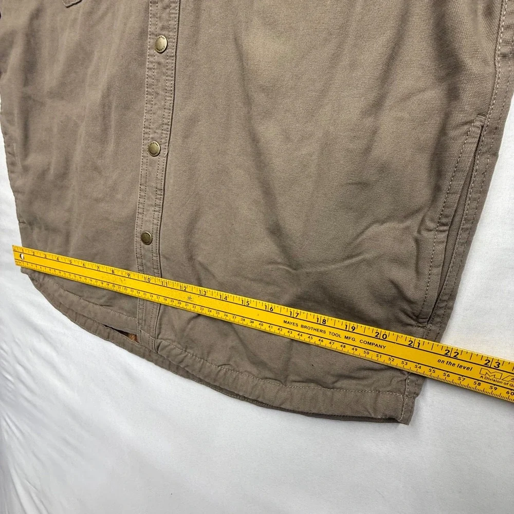 Coleman Mens Canvas Sherpa Lined Flannel Shirt Jacket Tan‎ Workwear Size M